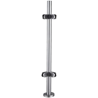 Buy LukLoy Brushed Stainless Steel 316 Railing Post with Glass Clamps ...