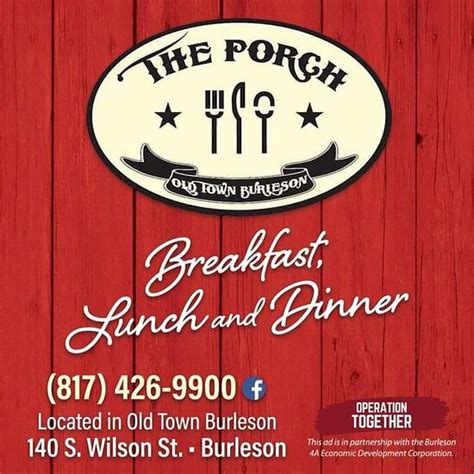 THE PORCH, Burleson - Menu, Prices & Restaurant Reviews - Tripadvisor