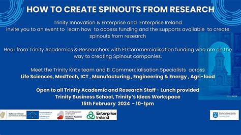 Trinity and Enterprise Ireland funding and supports for creating ...