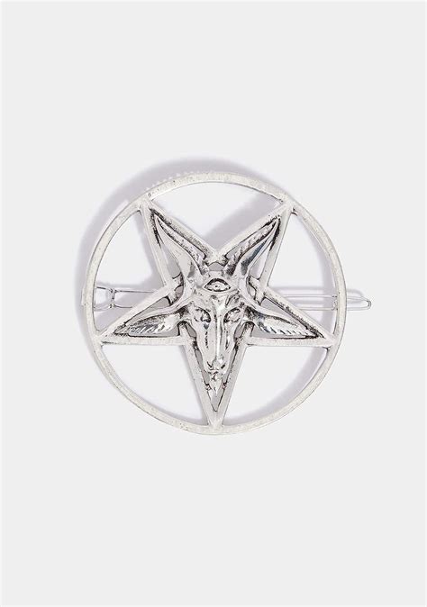 Kreepsville Baphomet Pentagram Round Hair Clip Gothic Horror Accessory ...