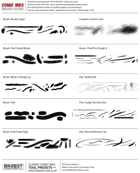 Comic Ink Brush Tool Presets for Photoshop CS5 + (CC) - Etsy
