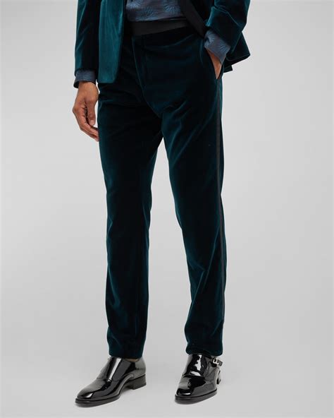 BOSS Men's Velvet Tuxedo Pants | Neiman Marcus