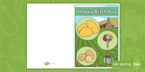 Potato Birthday Card (teacher made) - Twinkl