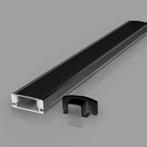 Aluminium Rectangular 17 x 7 mm black surface LED 2 Meter Profile ...