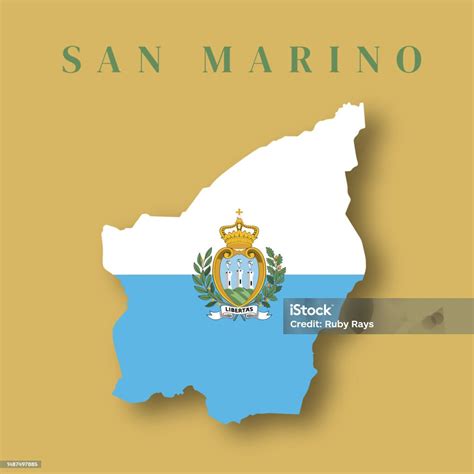 San Marino Country Map And Flag Vector Illustration Stock Illustration ...
