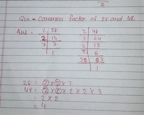 Common Factor of 28 and 48 - Brainly.in