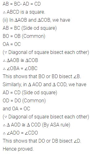 ABCD is a rectangle in which diagonal AC bisects ∠A as well as ∠C ...