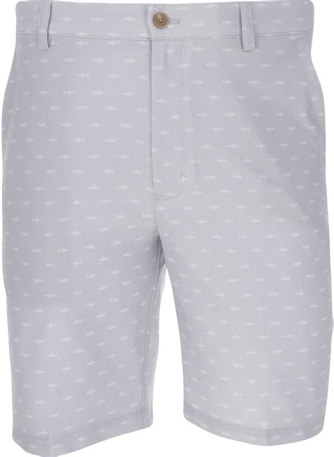 Greg Norman ML75 MicroLux Hybrid Shark Print Shark Grey Shorts Men ...