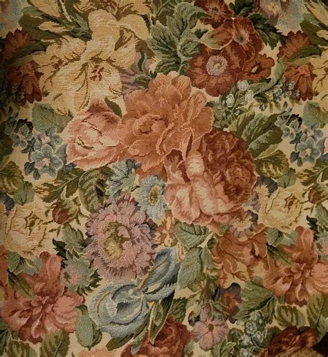 Vintage Floral Upholstery Fabric for DIY Interior