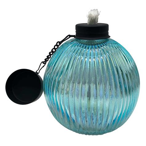 Blue Iridescent Glass Table Torch | At Home