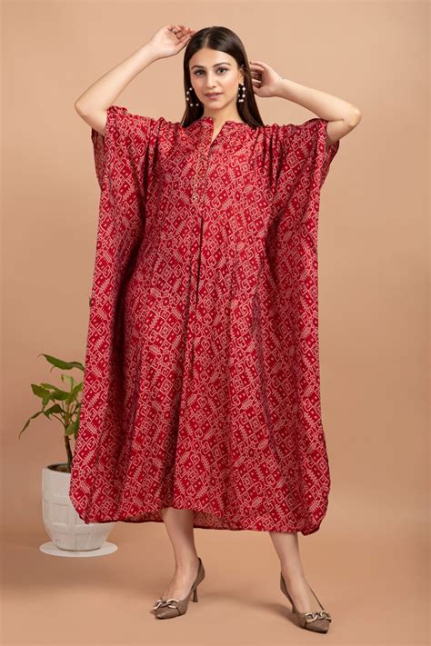 Bandhej Muslin kaftan – Pynkposh