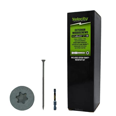 Buy Velocity Exterior Long Length Wood Screws and Drive Bit – Screw Set ...