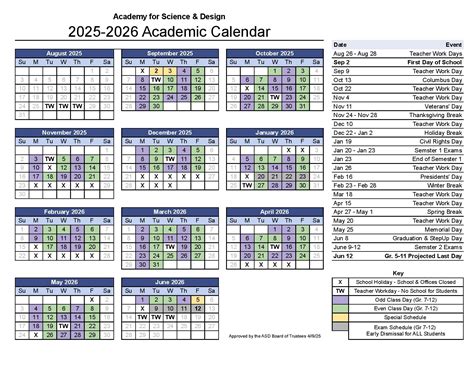 Asd Calendar 2025-2026 - Printable Calendar