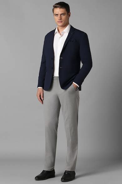 Buy Men Navy Slim Fit Solid Formal Blazer Online - 39660268 | Louis ...