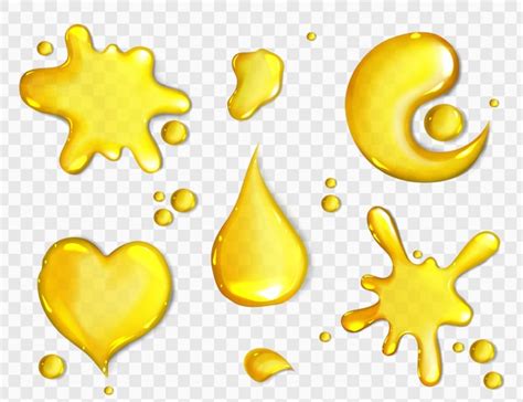 Spills of yellow juice or oil top view | Free Vector