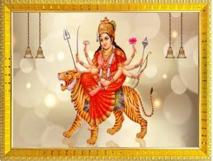 Nokkes Shera wali Mata Durga Maa Sherawali devi Golden 5X7 Inch Photo ...