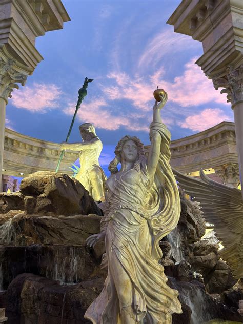 Julius Caesar Statue At The Fountain In Las Vegas At Caesars