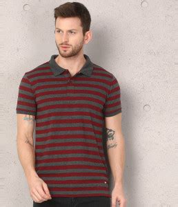 METRONAUT Striped Men Polo Neck Red, Grey T-Shirt - Buy METRONAUT ...