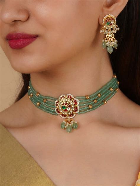 Shop Jadau Kundan Necklace Sets - Bridal Jewellery Sets – Mortantra