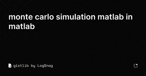 Monte Carlo Simulation MATLAB 的图像结果
