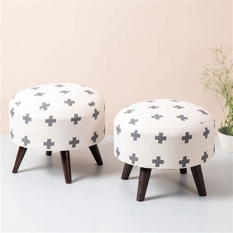 nestroots Sitting Stool for Living Room Furniture Set of 2 Ottoman ...