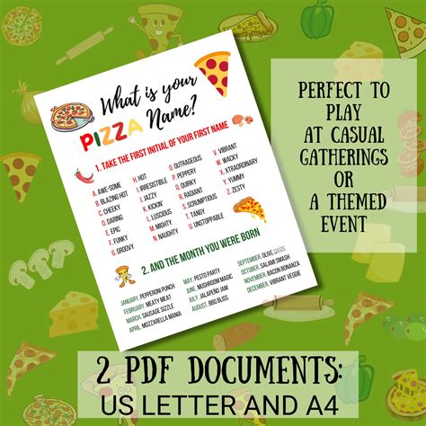 What is Your Pizza Name, Pizza Party Game, Pizza Name Game, Pizza Night Name, Birthday Party ...