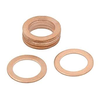 X AUTOHAUX 16mm Inner Dia Copper Flat Washers Car Engine Sealing ...