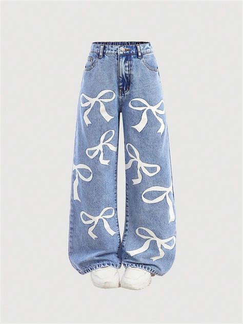 Girlism Tween Girls'Trending Stonewashed Y2k Cute Loose Fit Blue Jeans ...