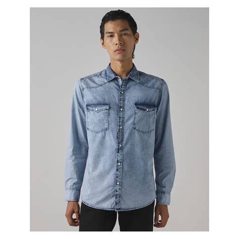 Buy Mufti Pale Powder Blue Solid Shirt Online