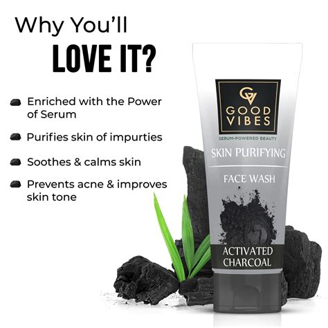 Skin Purifying Activated Charcoal Facewash (100ml) – Good Vibes