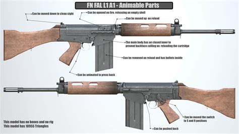 FN FAL Rifle Wood - 3D Model by TimberTinker