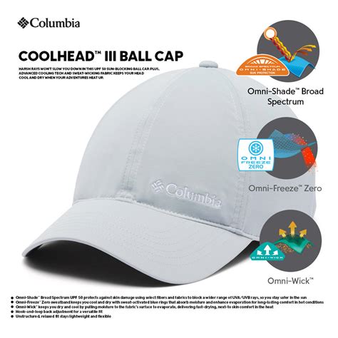 Columbia Unisex Grey Coolhead III Ball Cap (Sun Protection)