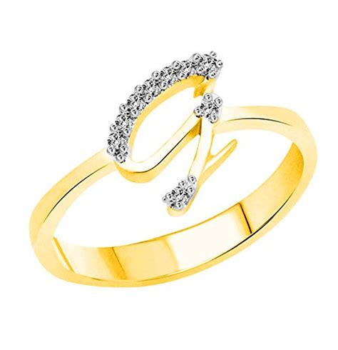 Vidhi Jewels Gold Plated Initial G Alloy & Brass Finger Ring for Women ...