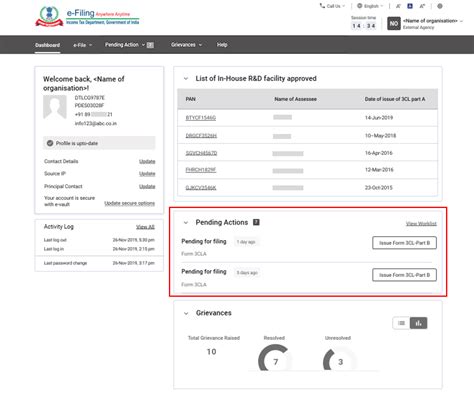 Dashboard and Worklist (DSIR) User Manual | Income Tax Department