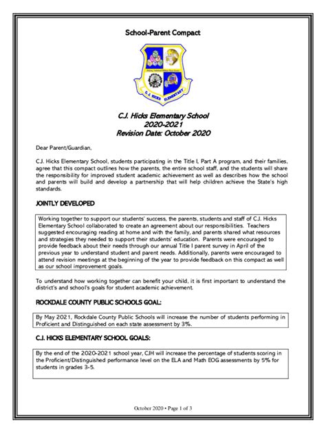 Fillable Online Calendar - C.J. Hicks Elementary School - Rockdale ...