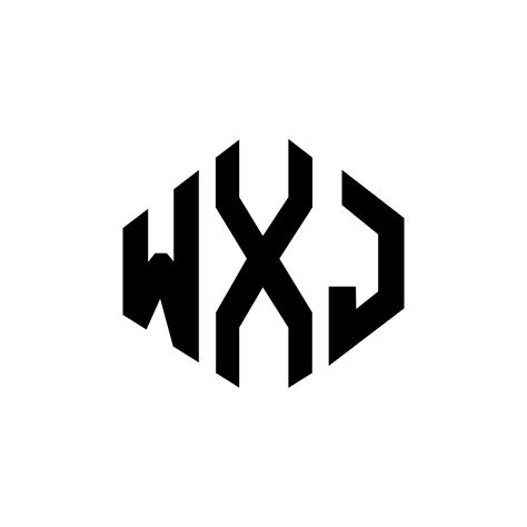 design de logotipo de letra wxj com forma de polígono. wxj polígono e ...