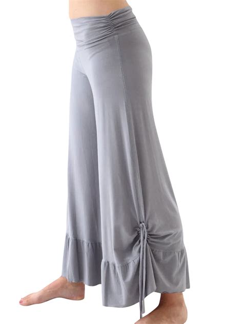 Hibeli Women's Adjustable Drawstring Ruffled Hem Flowy Yoga Pants ...