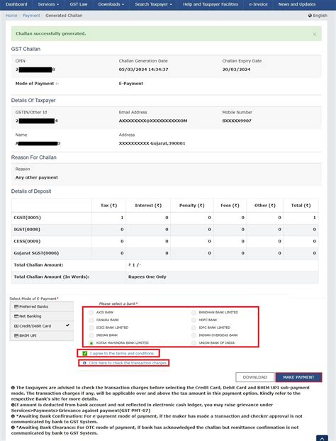 Make Online and Offline GST Payments (Pre Login)