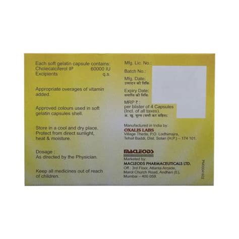 D3 Extra 60000 IU Softgel Capsule (8): Uses, Side Effects, Price ...