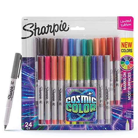 Sharpie Ultra Fine Permanent Markers, Cosmic Color, Assorted, 24 Marke ...