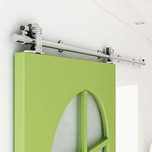 Buy CCJH 5 FT Stainless Steel Sliding Door Hardware Kit, Top Mount ...