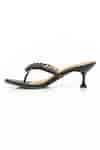 Buy Black Beads Burano V Strap Heels by Preet Kaur Online at Aza Fashions.