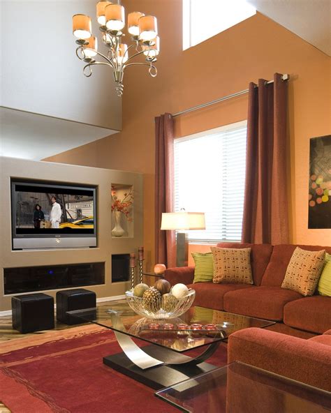 interior: Pretty Living Room With Beige Accents Wall Feat Brown ...