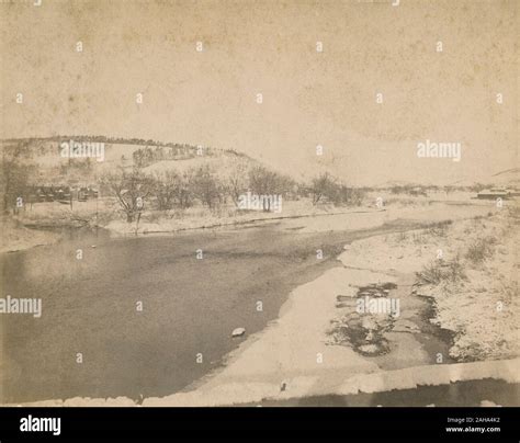 Antique c1890 photograph, “looking up the Chenango River from the New ...