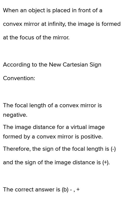 An object is placed in front of a convex mirror at infinity. according ...