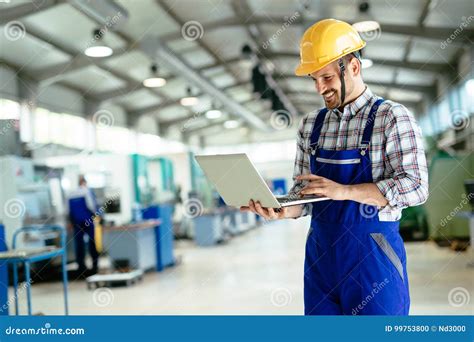 Technician Working in Factory and Doing Quality Control Stock Photo - Image of performance ...