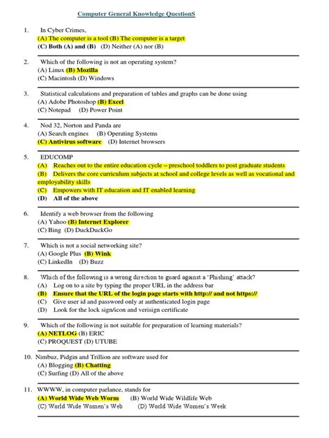 Computer Knowledge Questions 的图像结果