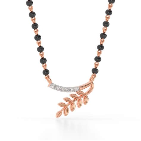 Buy PERRIAN 14K (585) Rose Gold Natural Diamond Tanmaniya Necklace For ...