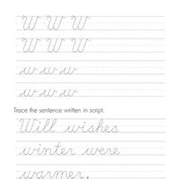 Cursive Writing Worksheet: Letter "w" - Cursive Writing Course-Improve ...