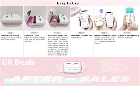 Mini Thermal Printer | Wireless Inkless Sticker & Label Printer - USB ...
